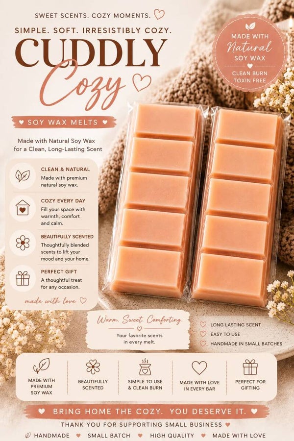 Wax melt bars cuddly bear
