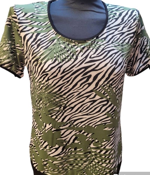 Blouse imprimée kaki