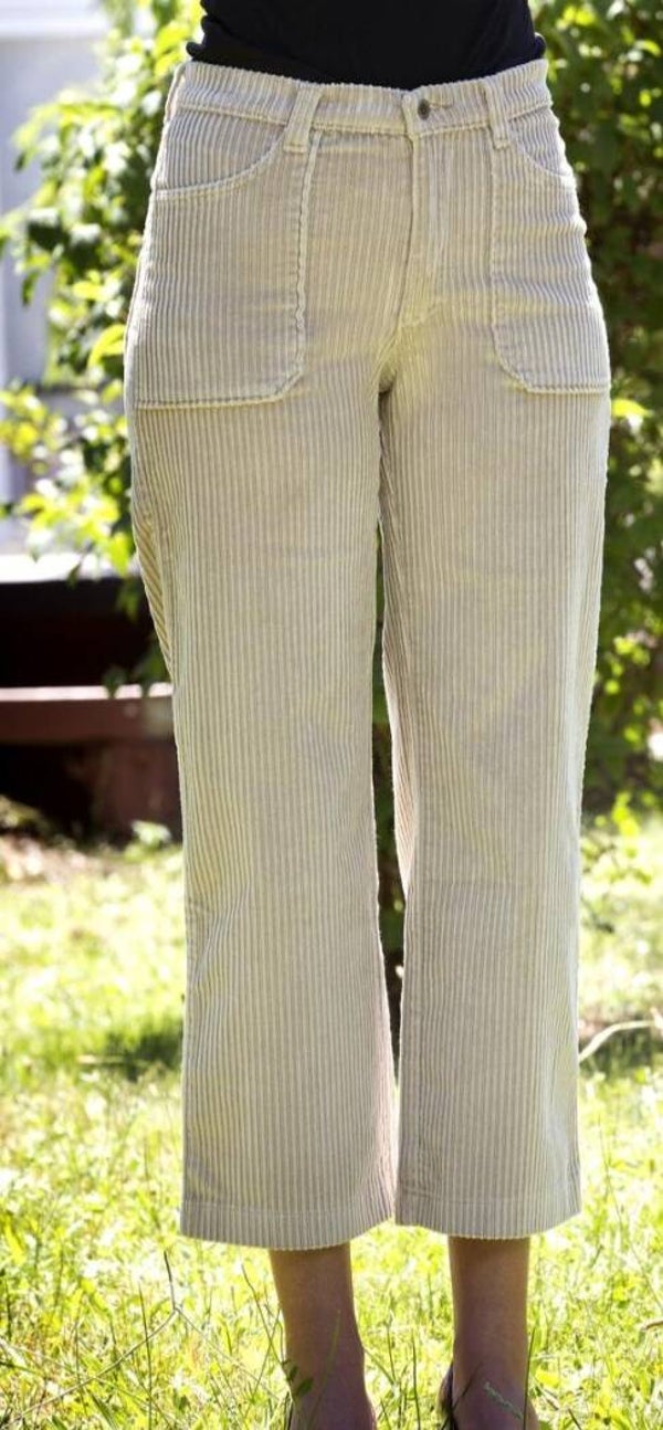 Pantalon 7/8 velour écru