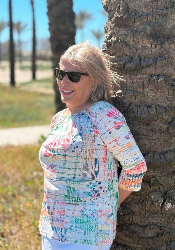 Blouse manches 3/4 multi 25143