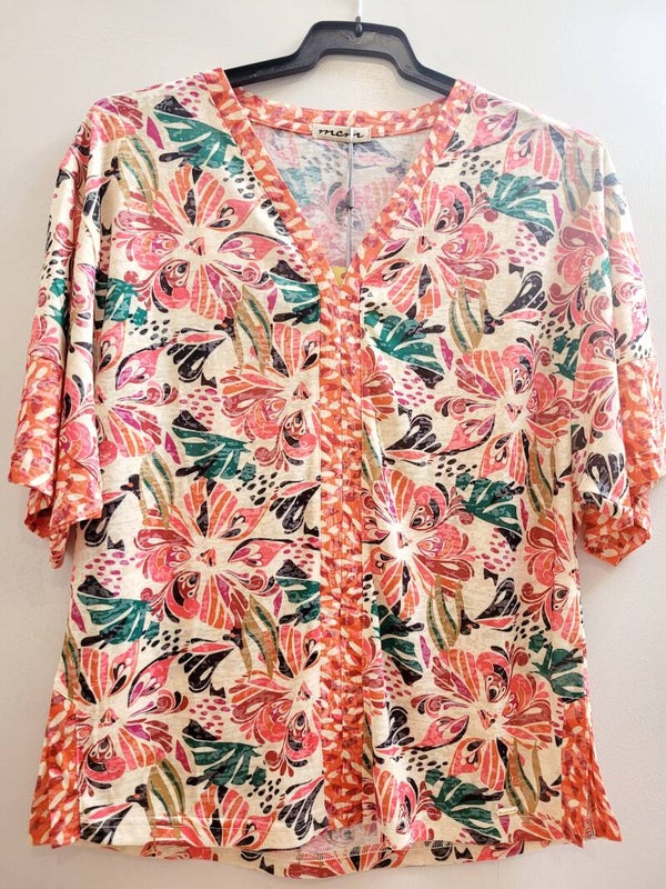 BLOUSE Oversize imprimée manches aux coudes