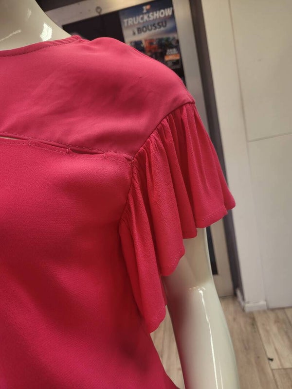 Tee-shirt Rose Diversa volant