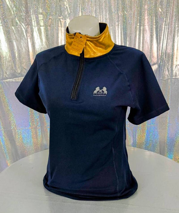 Shirt korte mouwen blauw/goud