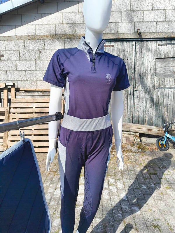 Blauw/zilver trainingsshirt korte mouwen