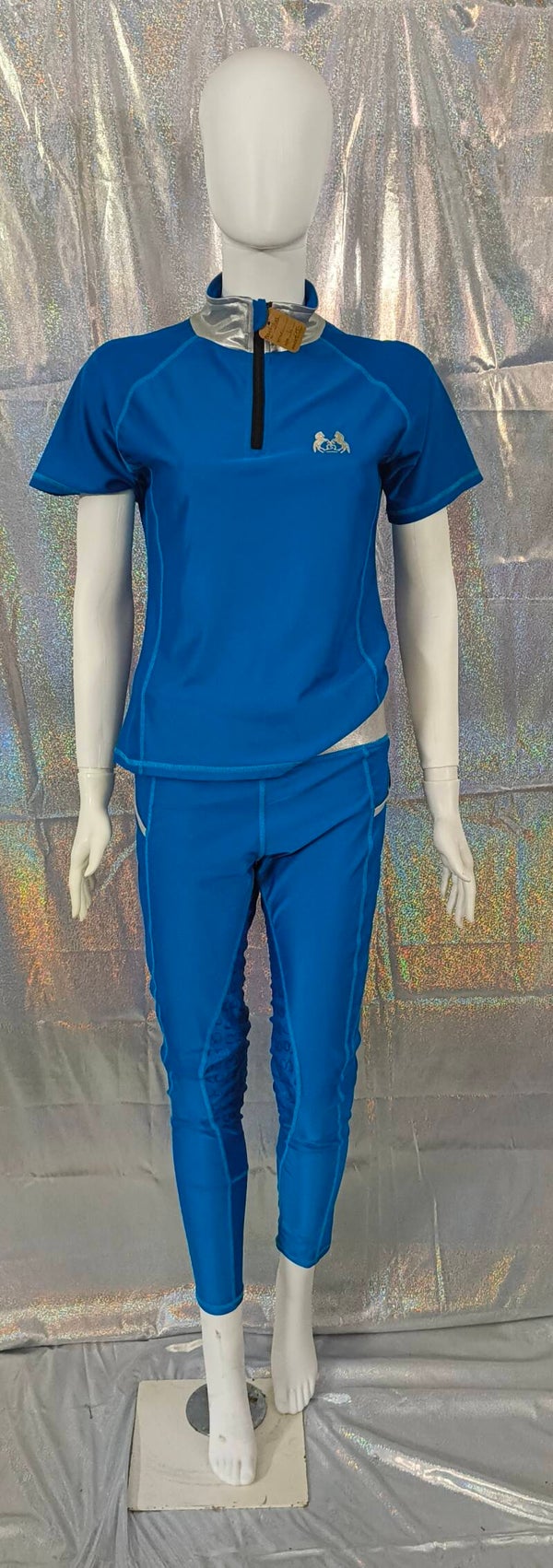 Shirt korte mouwen blauw/zilver