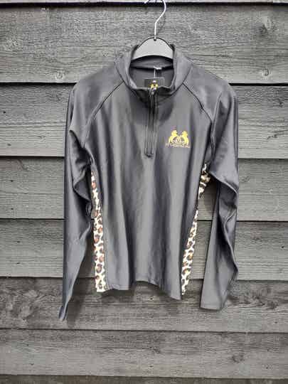 Shirt lange mouwen zwart/panter