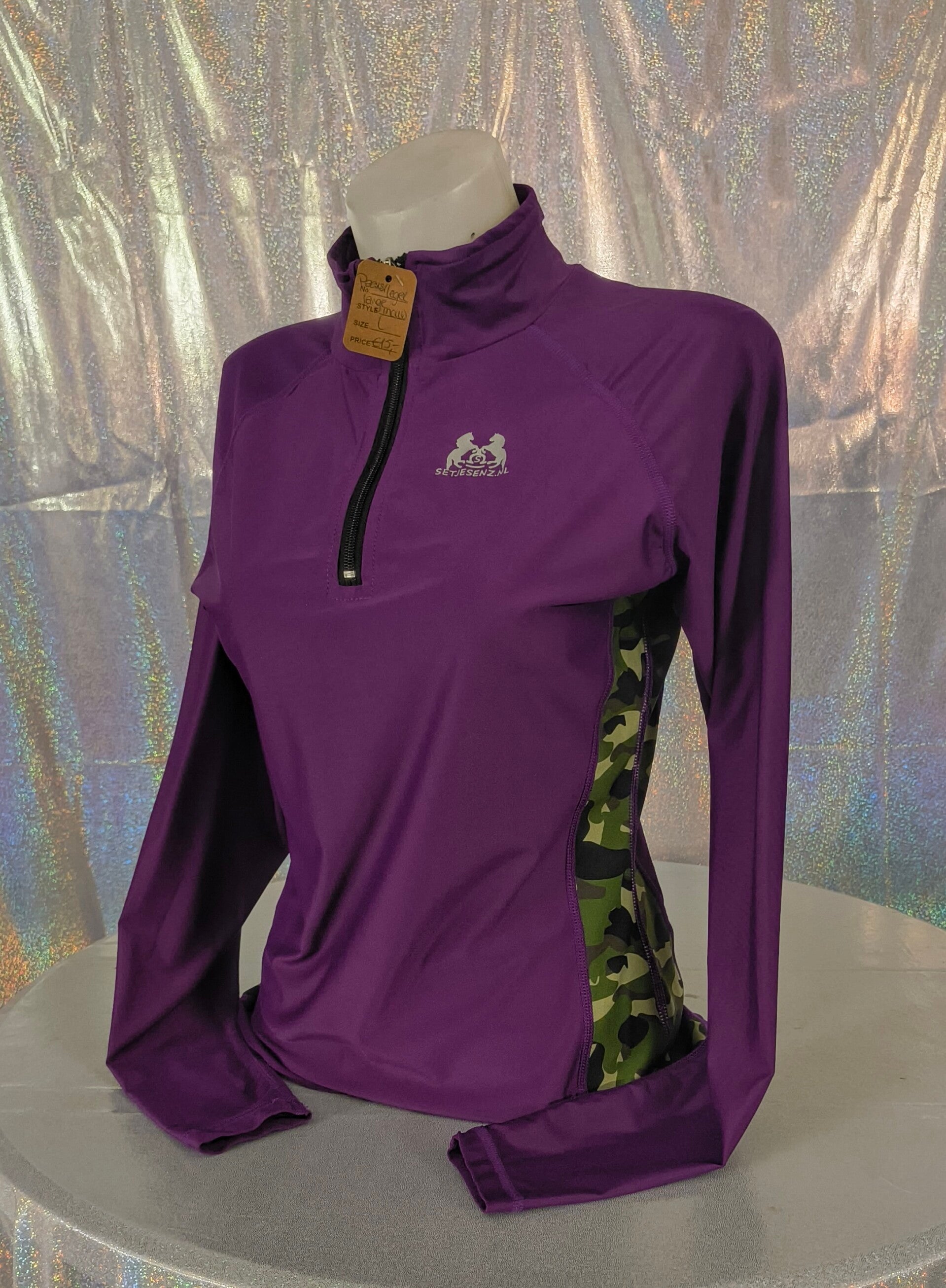 Shirt lange mouwen paars/leger