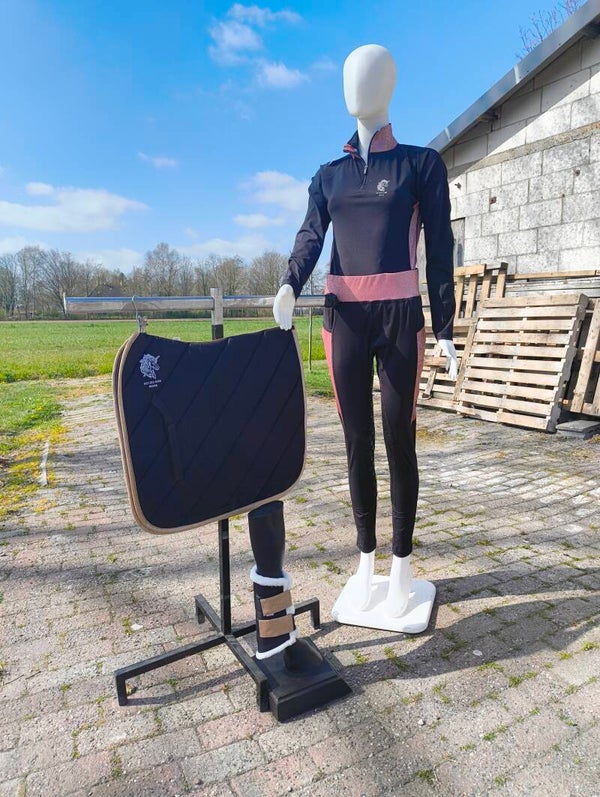 Zwart/rosegoud trainingsshirt volwassene lange mouw