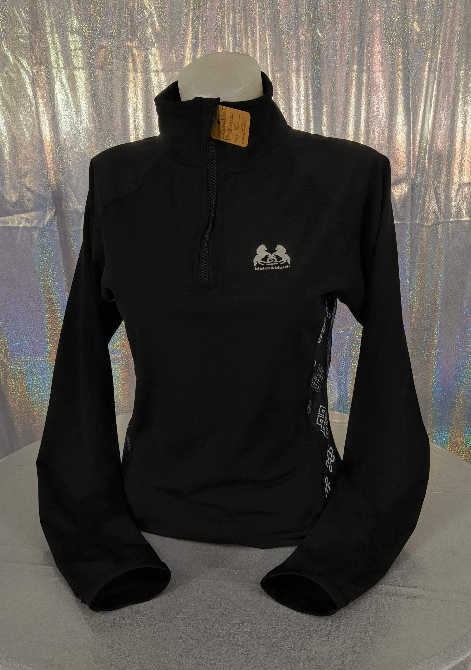 Shirt lange mouwen zwart/wit