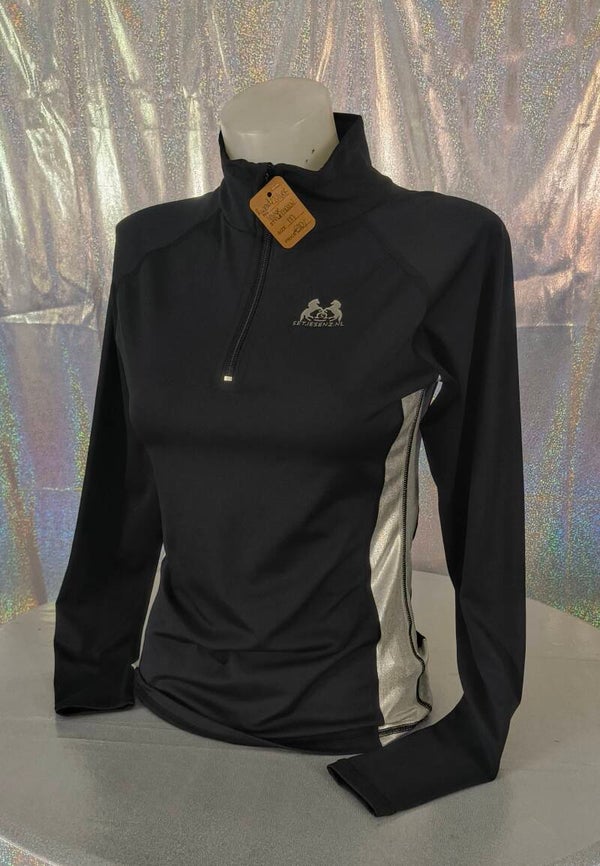 Shirt lange mouwen zwart/zilver