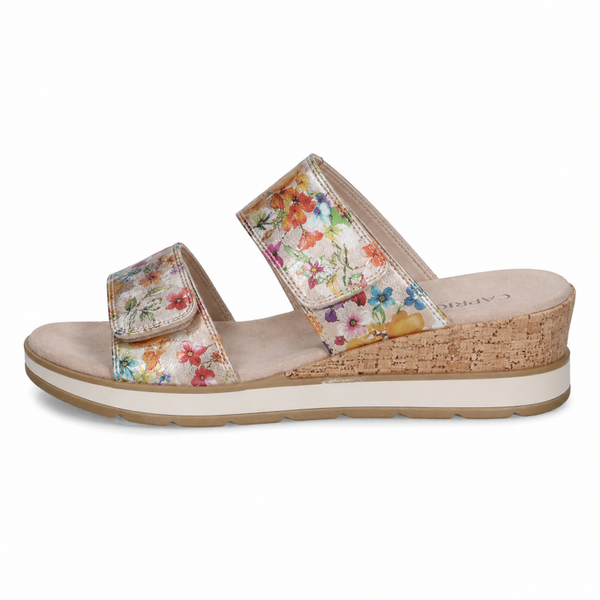 Mules Caprice Cuir Fleuri – Semelle Mémoire de Forme