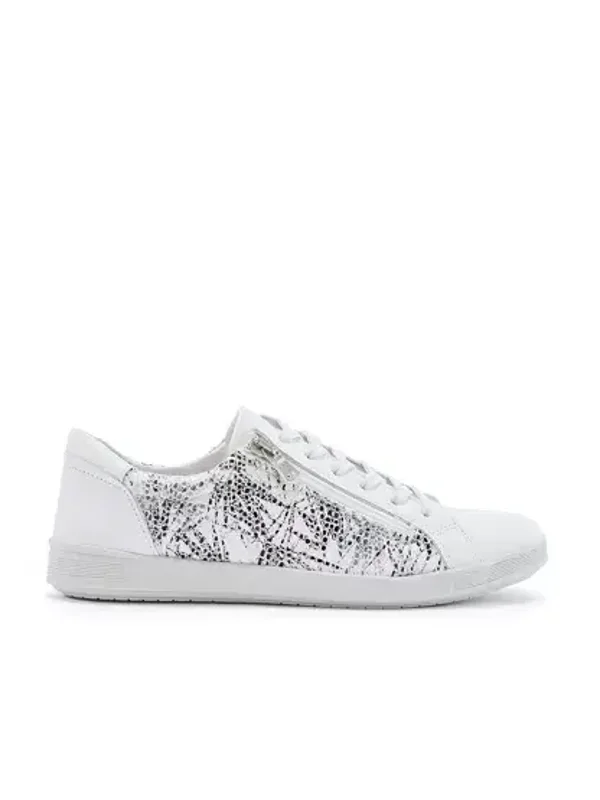Baskets confort femme blanches zippées cuir – PEDICONFORT Confort absolu et élégance au quotidien”