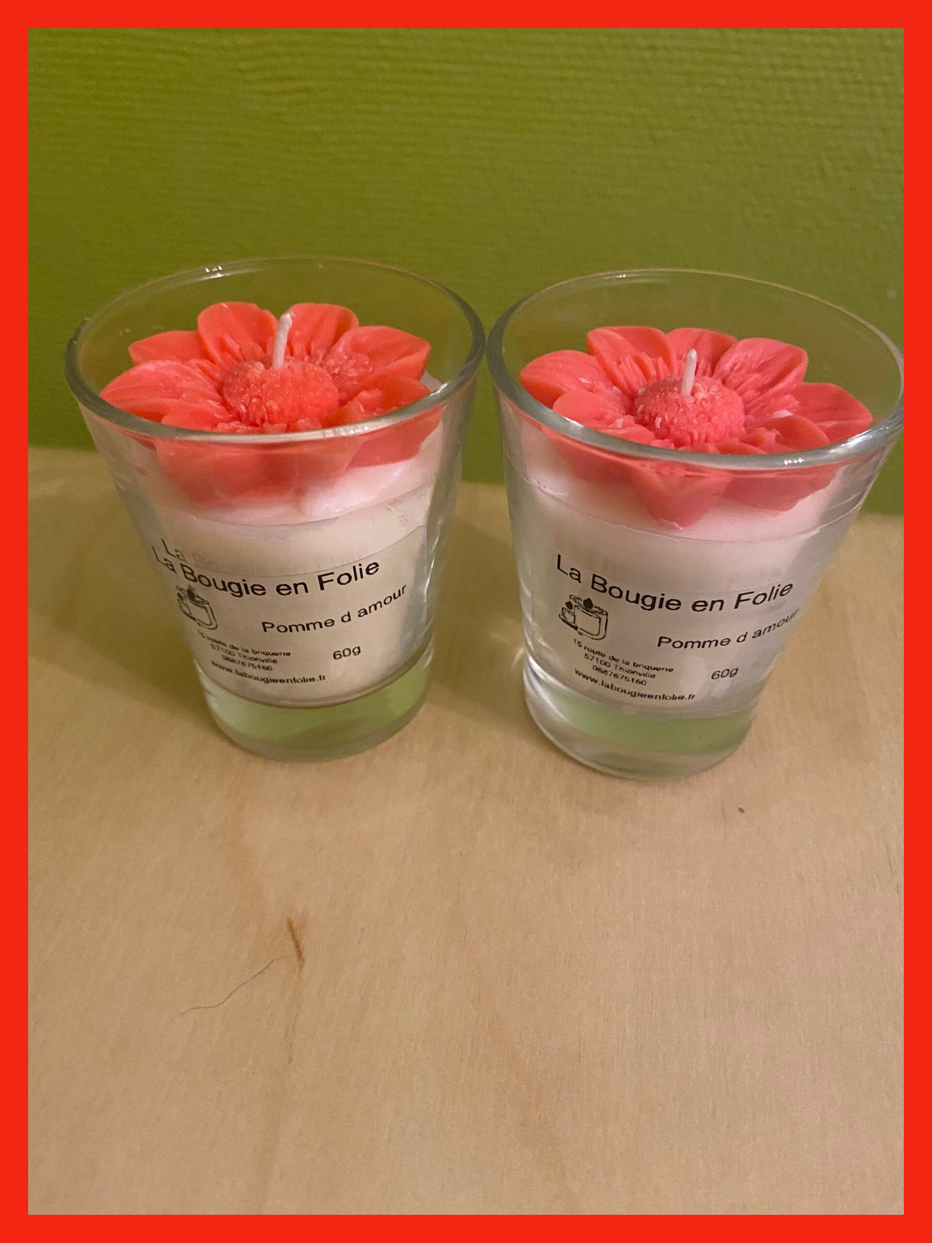 Bougie pot petite fleurs Pomme d’amour