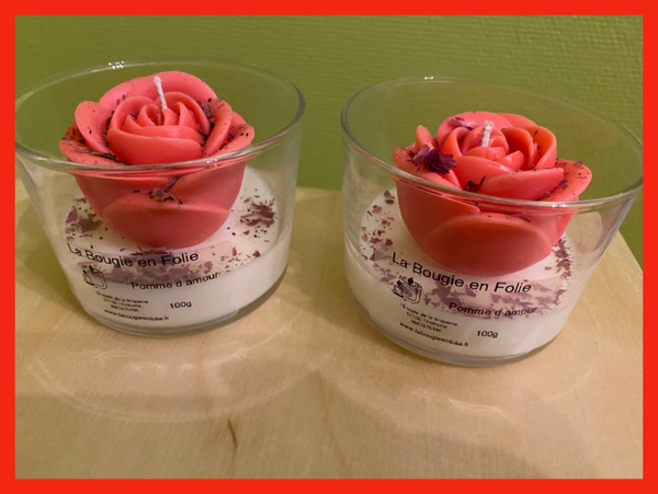 Bougie Grand pot rose Pomme d’amour
