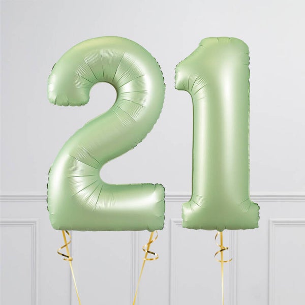 Balloncijfer zacht groen 102cm