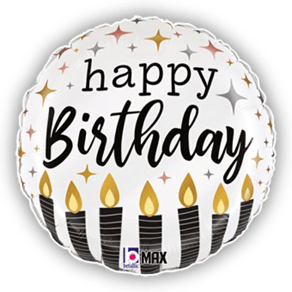 Ballon Happy birthday kaarsen