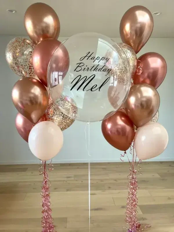 Luxe gepersonaliseerde ballon set Rosegold