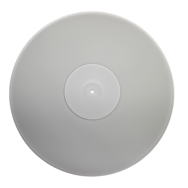 Disque vinyle vierge blanc 30 cm sans sillons.
