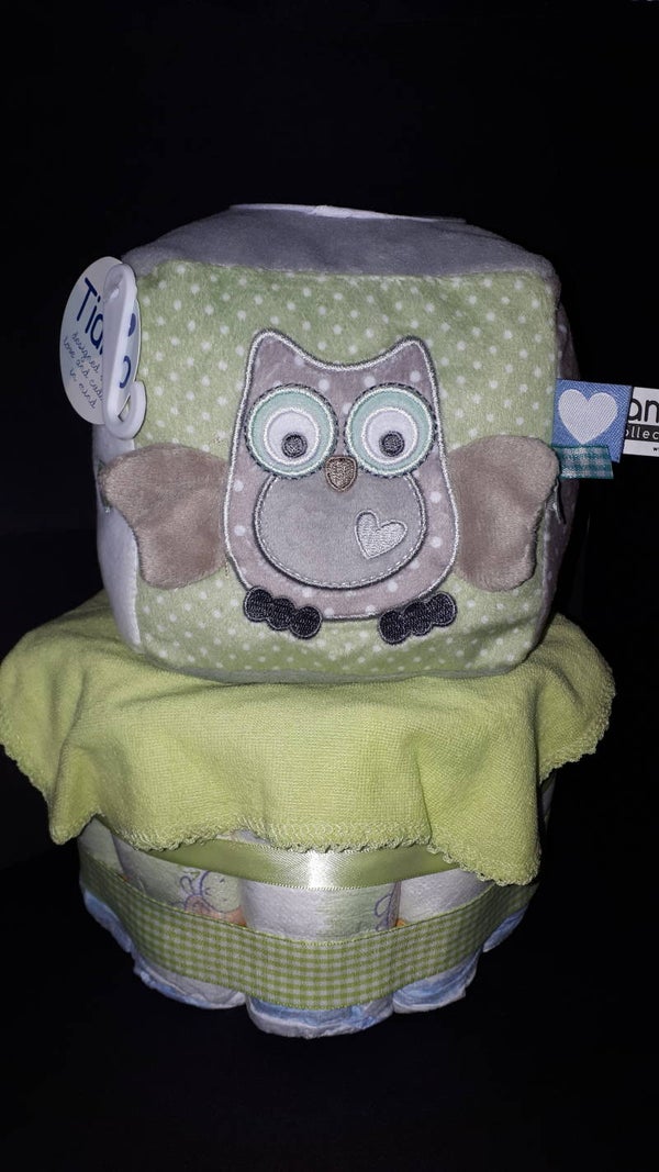 Luiertaart Uil kubus