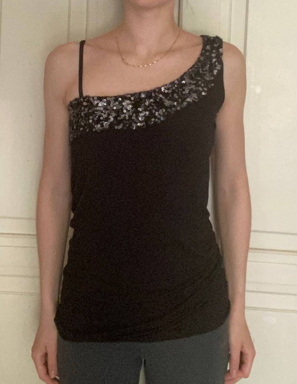 Black/Silver Sequin Top