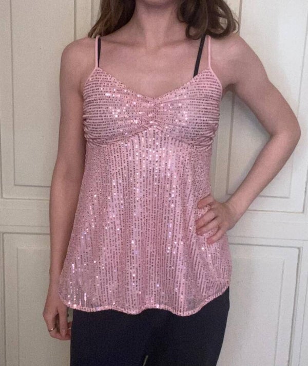 Pink Sequin Top