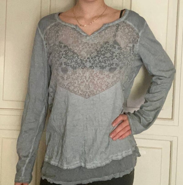 Light Blue/ Grey Top