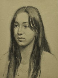 een mooi voorbeeld van een prachtig uitgewerkt houtskool portret