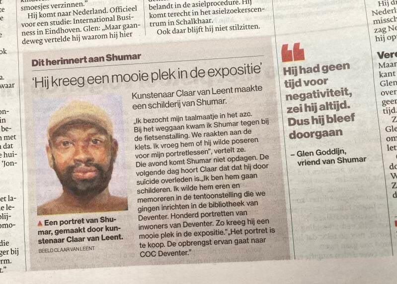 Shumar Anderson uit Brits Gyuana die in het Azc in Schalkhaar verbleef  queer vluchteling (lhbti+) . In maart 2026 overlijdt Shumar op 29 jarige leeftijd door suicide