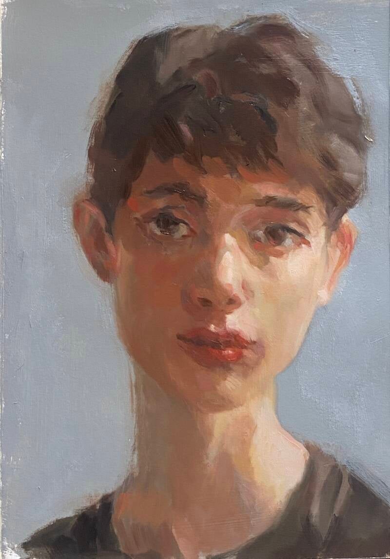 Een portretje geschilderd met het Zornpalet dat gebruikt wordt in de lessen portretschilderen in Diepenveen in Overijsssl 