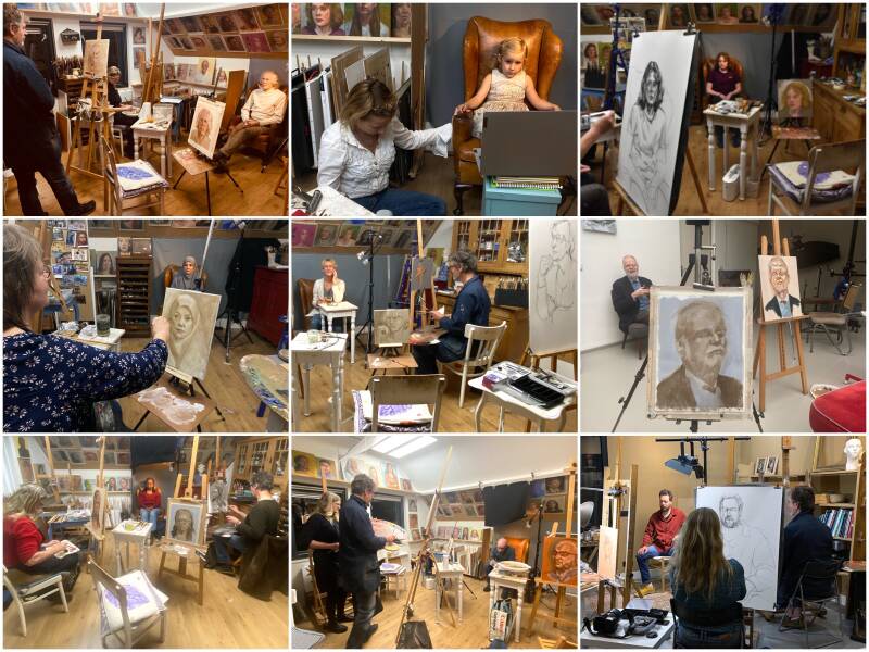 Het Deventer Portretatelier gebruikt 3 ateliers om te schilderen en hun modellen te ontvangen 