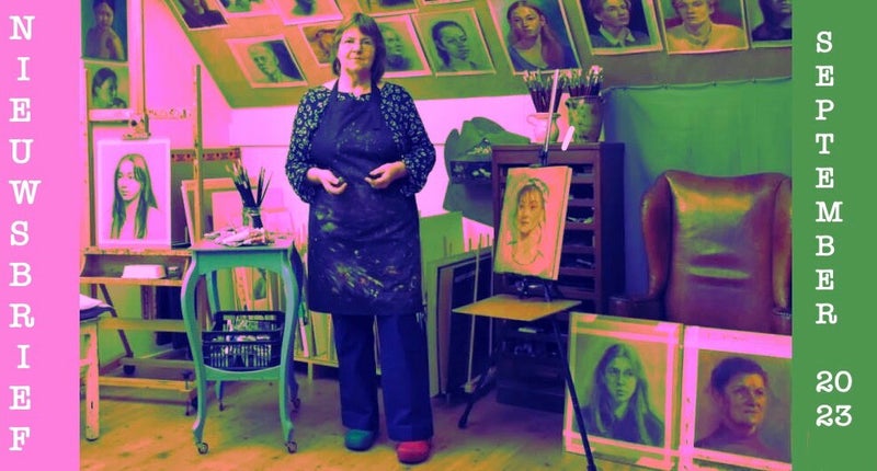 Portretschilder  Claar van Leent schildert uw portret in opdracht in haar kleine atelier  in Diepenveen waar ze ook schilderlessen geeft aan mensen die een portret willen leren schilderen.