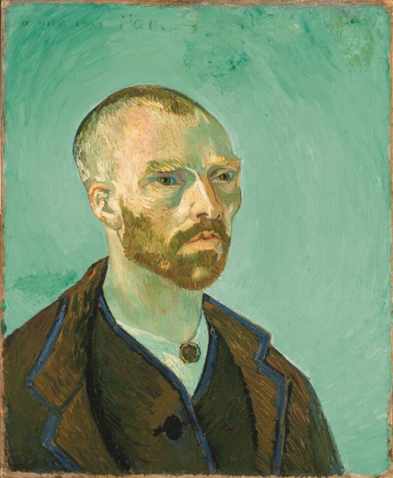 van gogh- zelfportret in schweinfurter grün