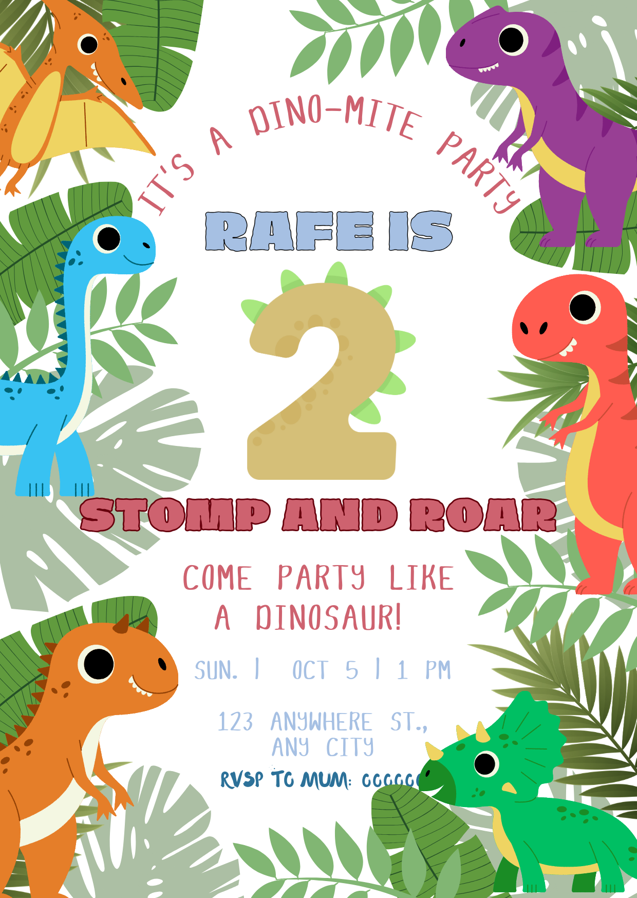 Dinosaur Birthday Invitations