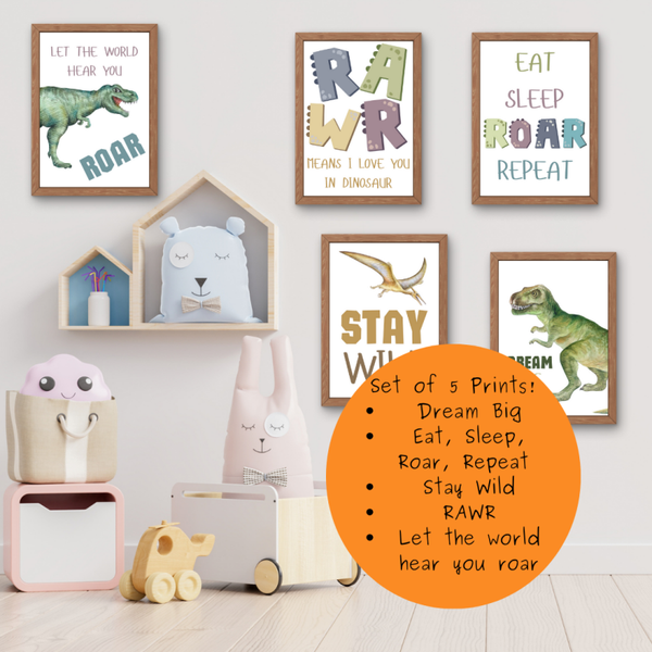 Dinosaur Print Set of 5!