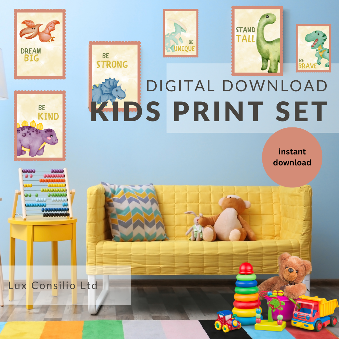 Dino Prints - set of 6 with instant download!