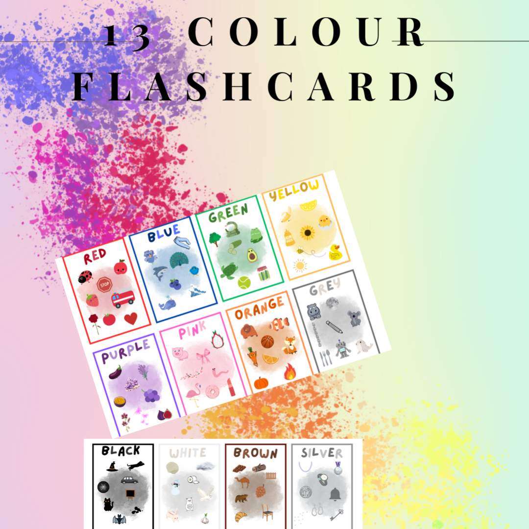 13 Flashcards! Basic Colours