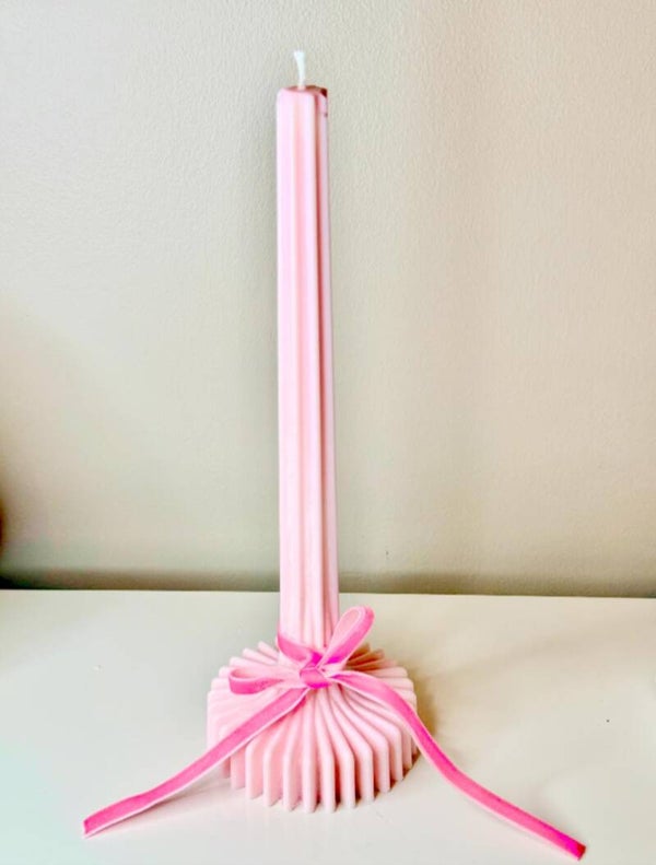 Tall Ribbed Pillar Candle