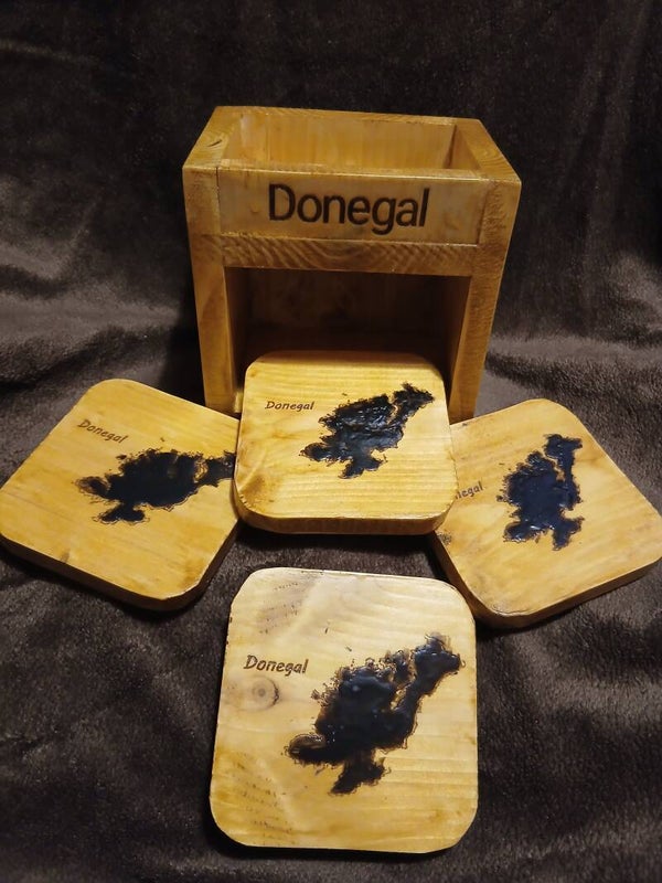 Coasters and Deck of Cards Holder (Antique Pine Finish)
