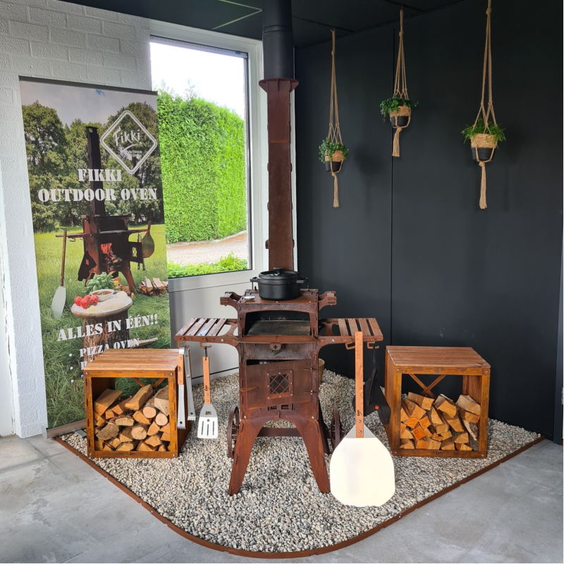 pizza oven onder veranda plaatsen