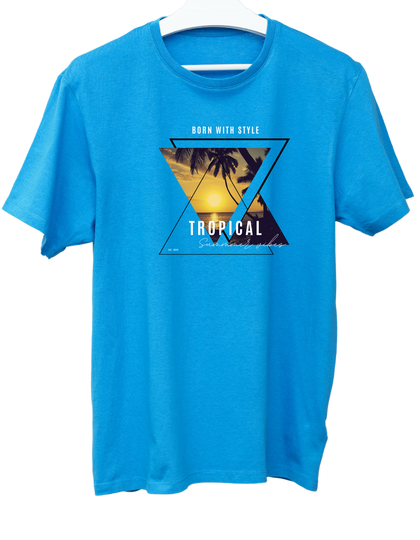 Dames t-shirt / Blauw / Tropical