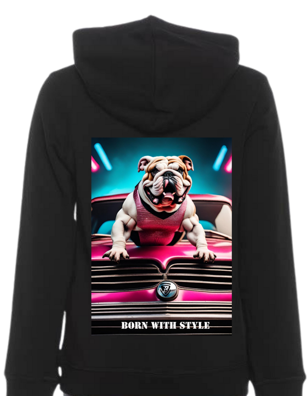 Hoodie / zwart / Bulldog