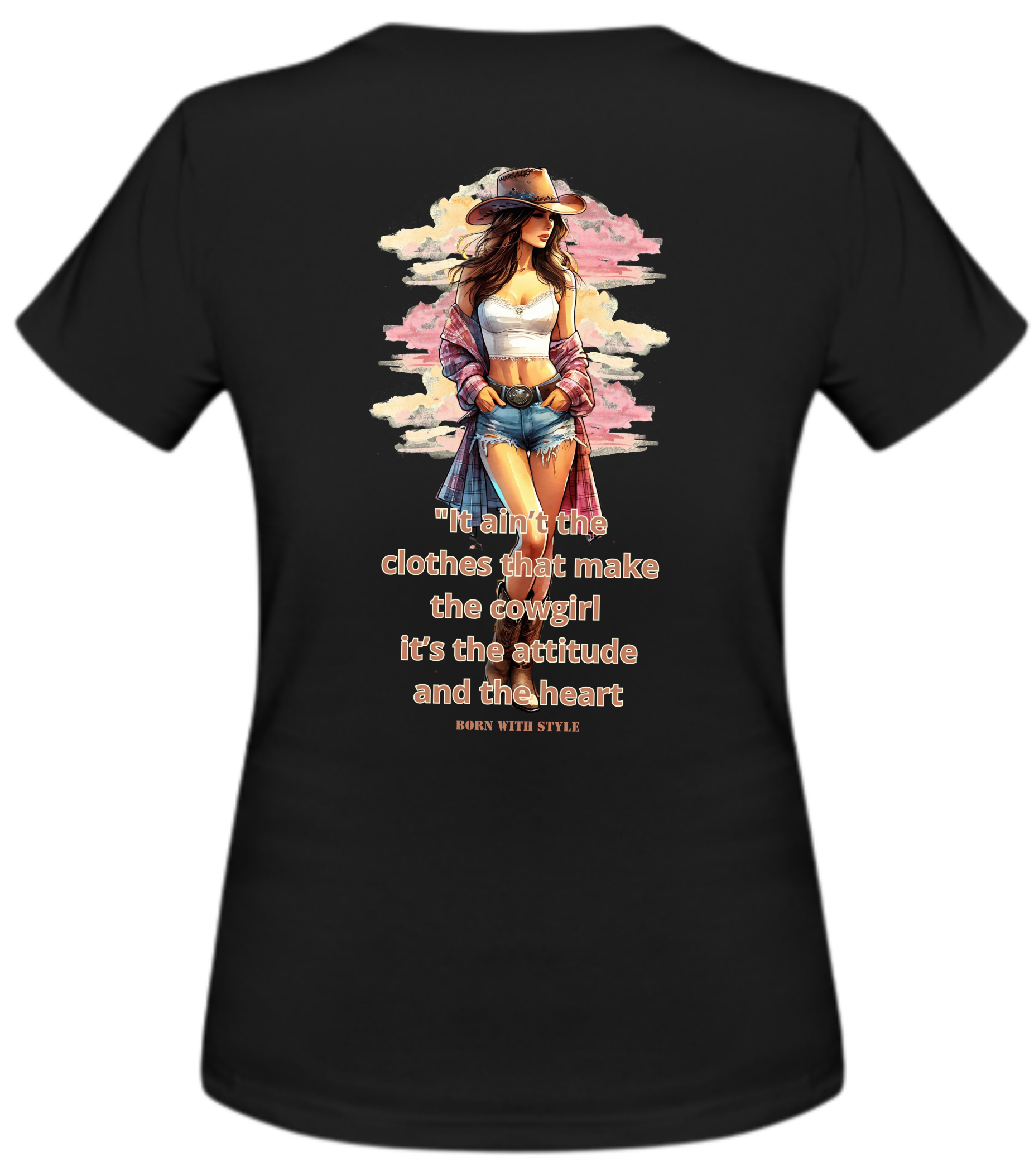 Dames shirt / Zwart / Aint the clothes that makes the cowgirl