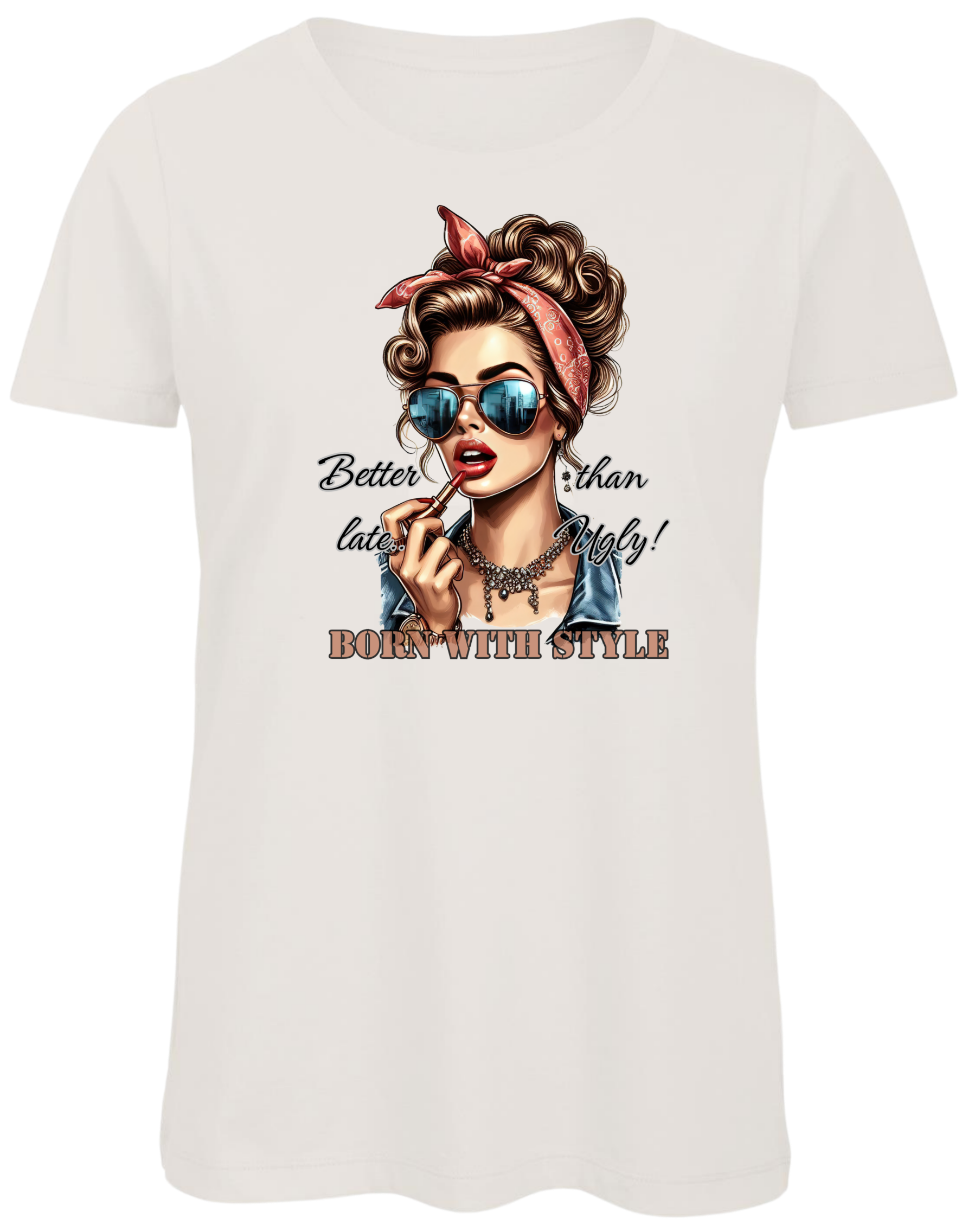 Dames shirt / Wit / Better late then ugly 2