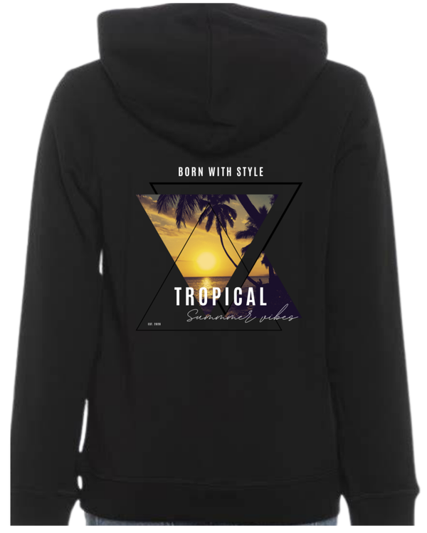 Hoodie / ZWart / Tropical