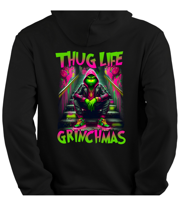 Hoodie / Zwart / Thuglife Grinchmas