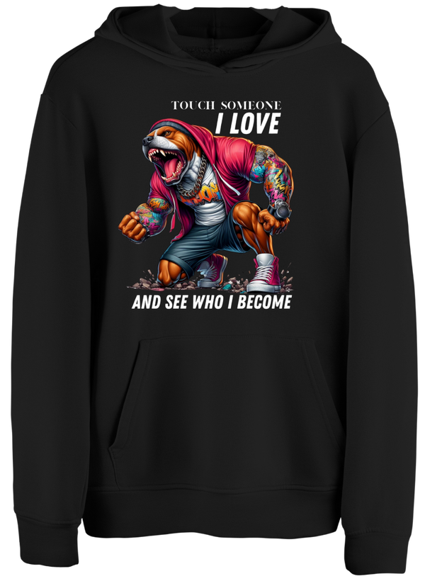 Hoodie / Zwart / Touch someone i love