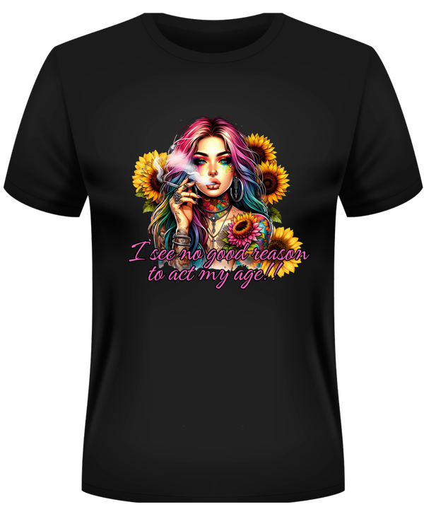 Dames shirt / Zwart / Act my Age