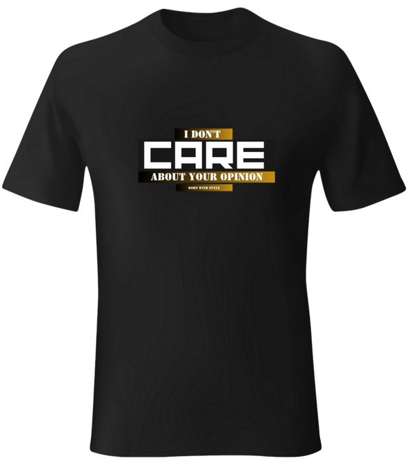 Heren shirt / Zwart / I don't care