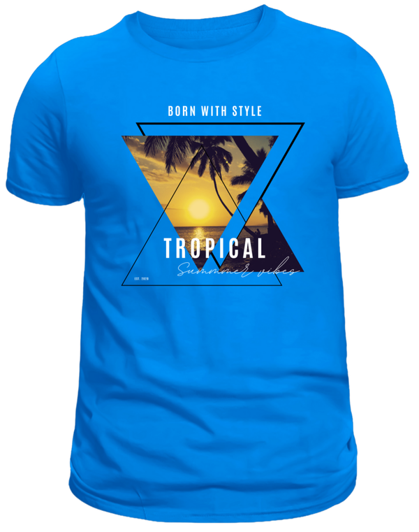 Heren shirt / Blue / Tropical