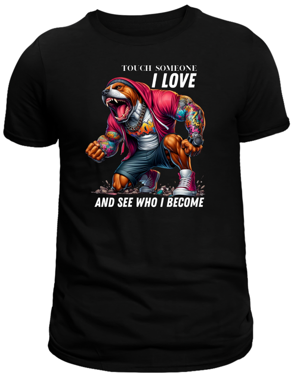 Heren shirt / zwart / Touch someone i love